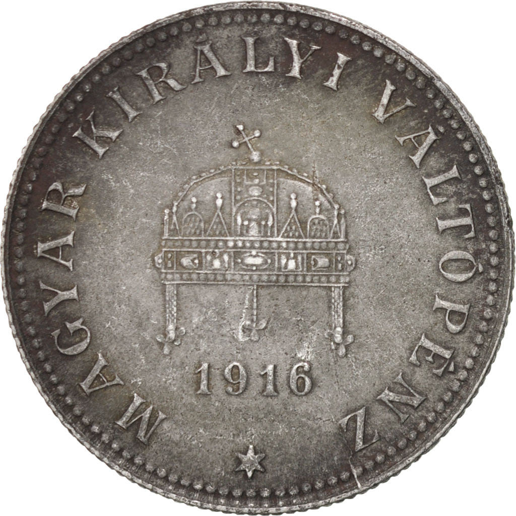 Hungary, 20 Fillér, 1916, , AU(50-53), Iron, KM:498