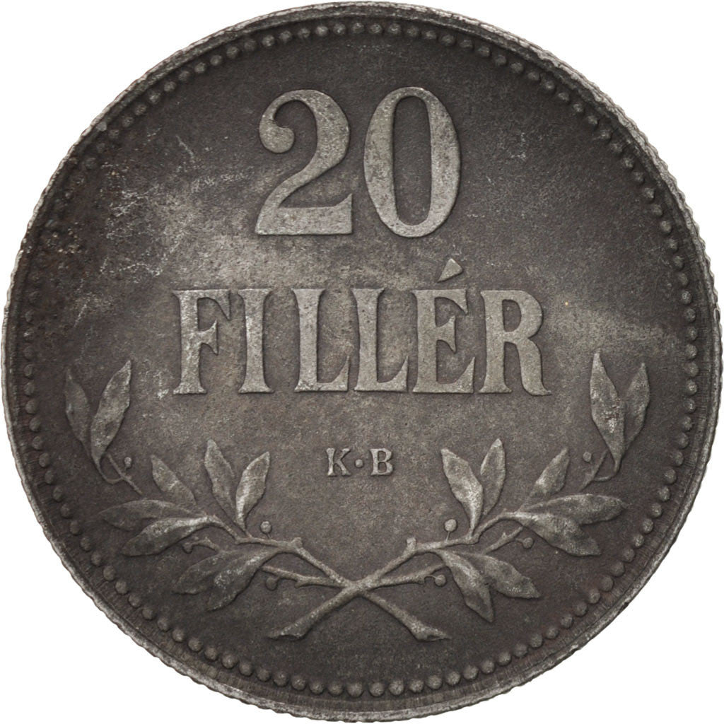 Hungary, 20 Fillér, 1916, , AU(50-53), Iron, KM:498
