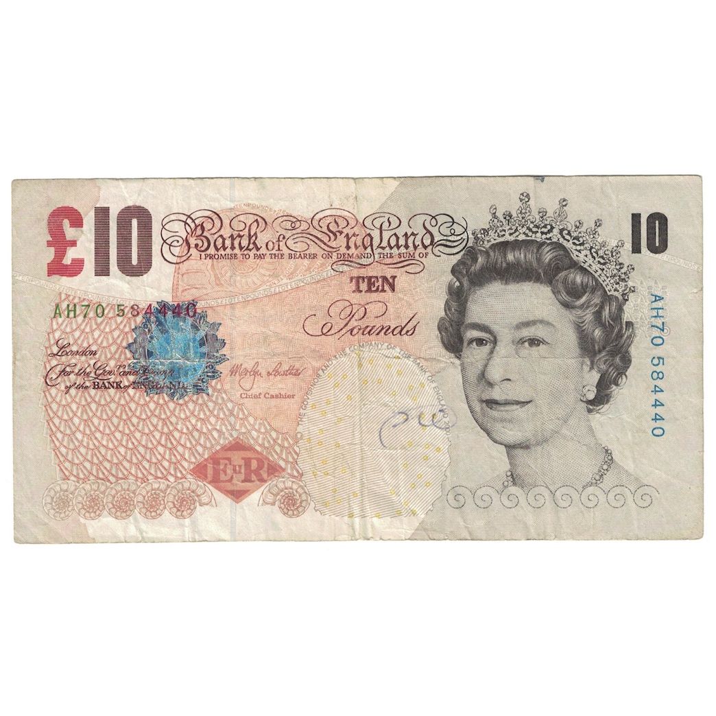 Billete, 10 Pounds, 2000-2003, Gran Bretaña, KM:389b, BC+