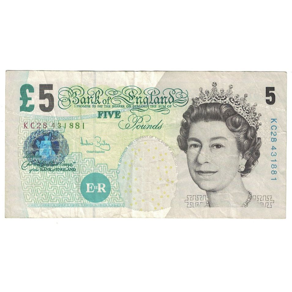 Geldschein, Großbritannien, 5 Pounds, 2004, KM:391c, SS