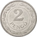Hungary, 2 Pengö, 1943, AU(50-53), Aluminum, KM:522.1