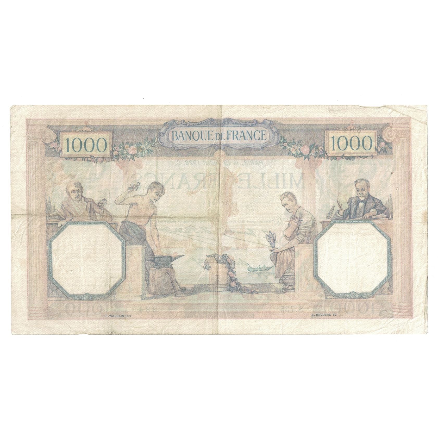 Frankreich, 1000 Francs, Cérès et Mercure, 1928, S.735, S+, Fayette:37.2