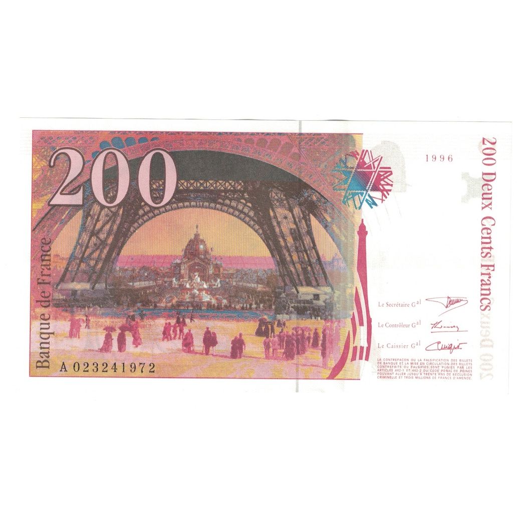 Francia, 200 Francs, Eiffel, 1996, A.023, FDS, Fayette:75.2, KM:159a