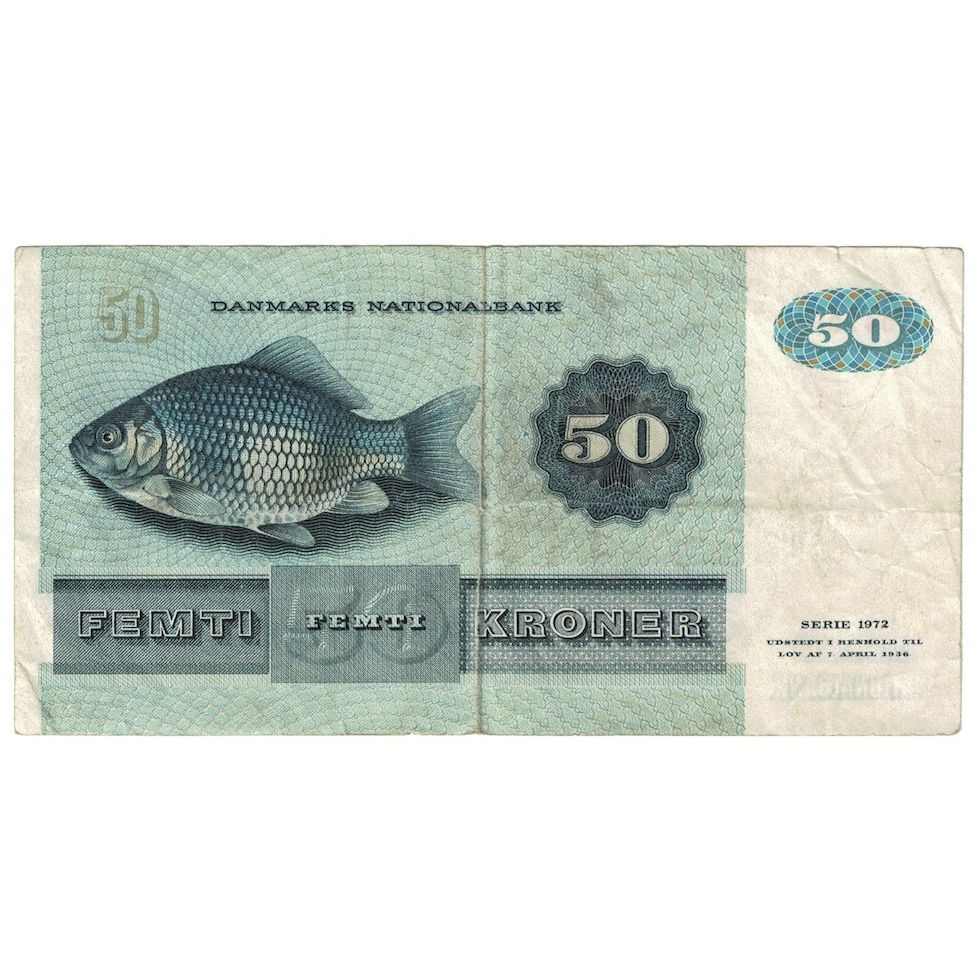Biljet, Denemarken, 50 Kroner, 1972, KM:50a, TB