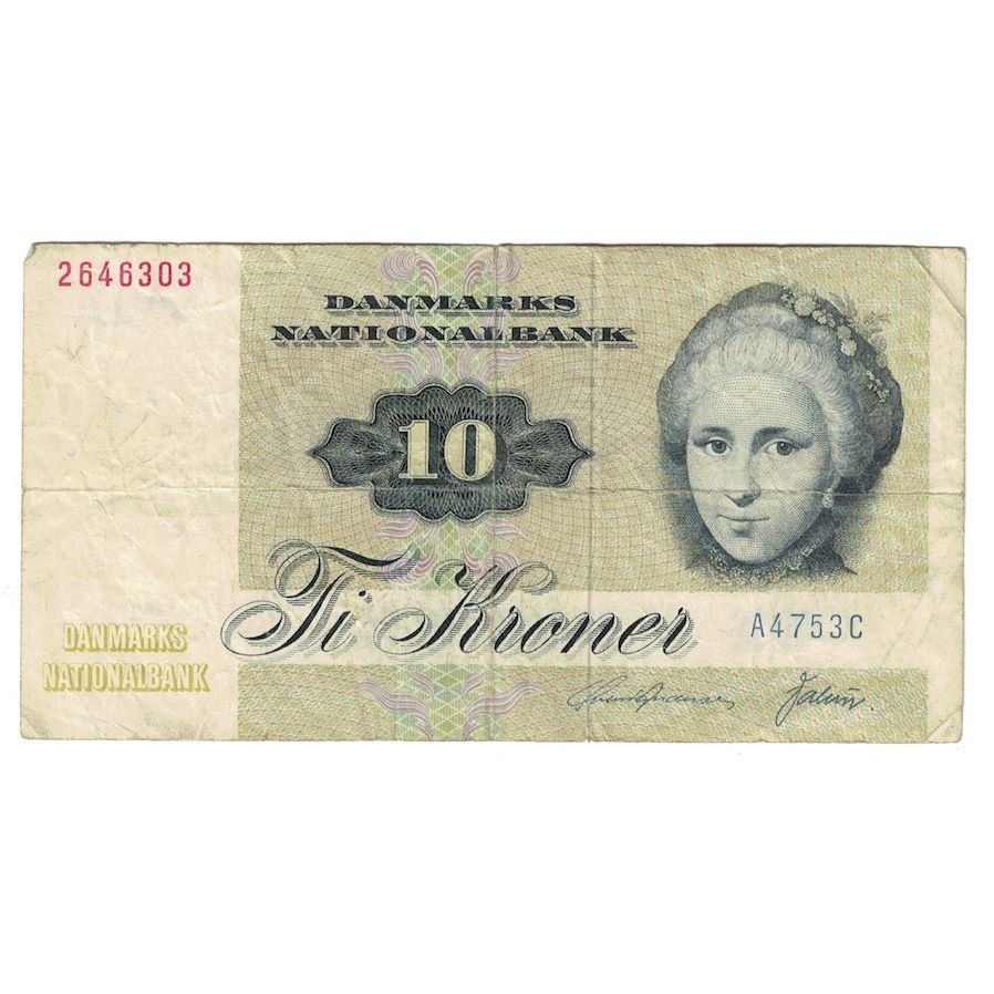 Banknote, Denmark, 10 Kroner, ND (1972-1978), KM:48c, VF(30-35)