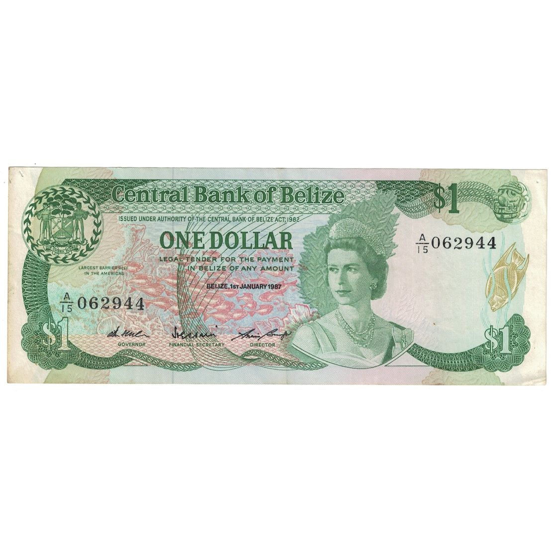 Billete, 1 Dollar, 1987, Belice, 1987-01-01, KM:46c, EBC+