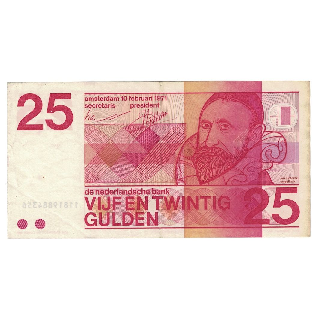 Biljet, Nederland, 25 Gulden, 1971, KM:92b, TB+