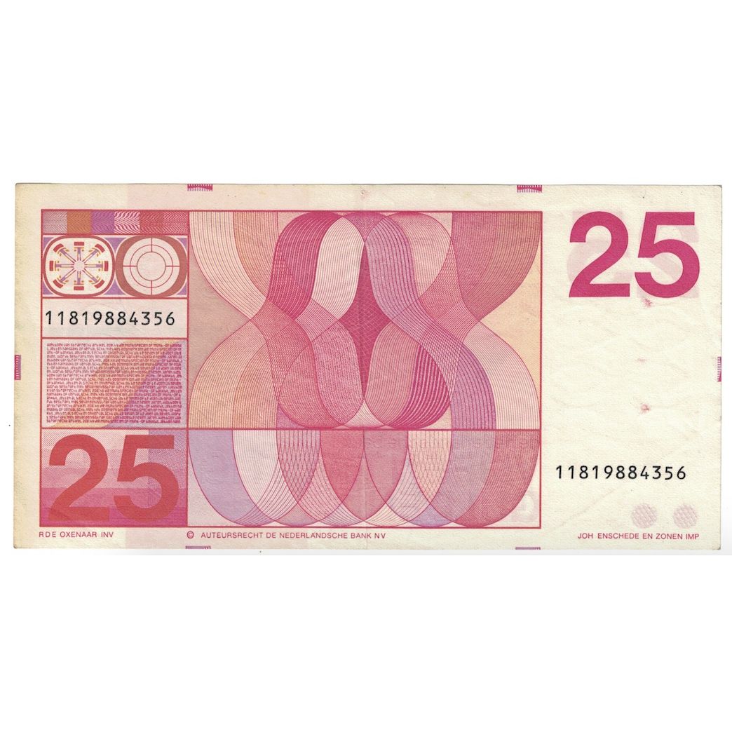 Biljet, Nederland, 25 Gulden, 1971, KM:92b, TB+