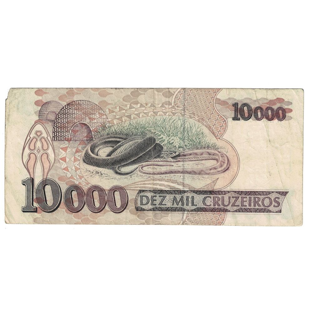 Banconote, Brasile, 10,000 Cruzeiros, 1991, KM:233a, MB+