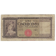 Biljet, Italië, 500 Lire, 1947, 1947-08-18, KM:80a, B+