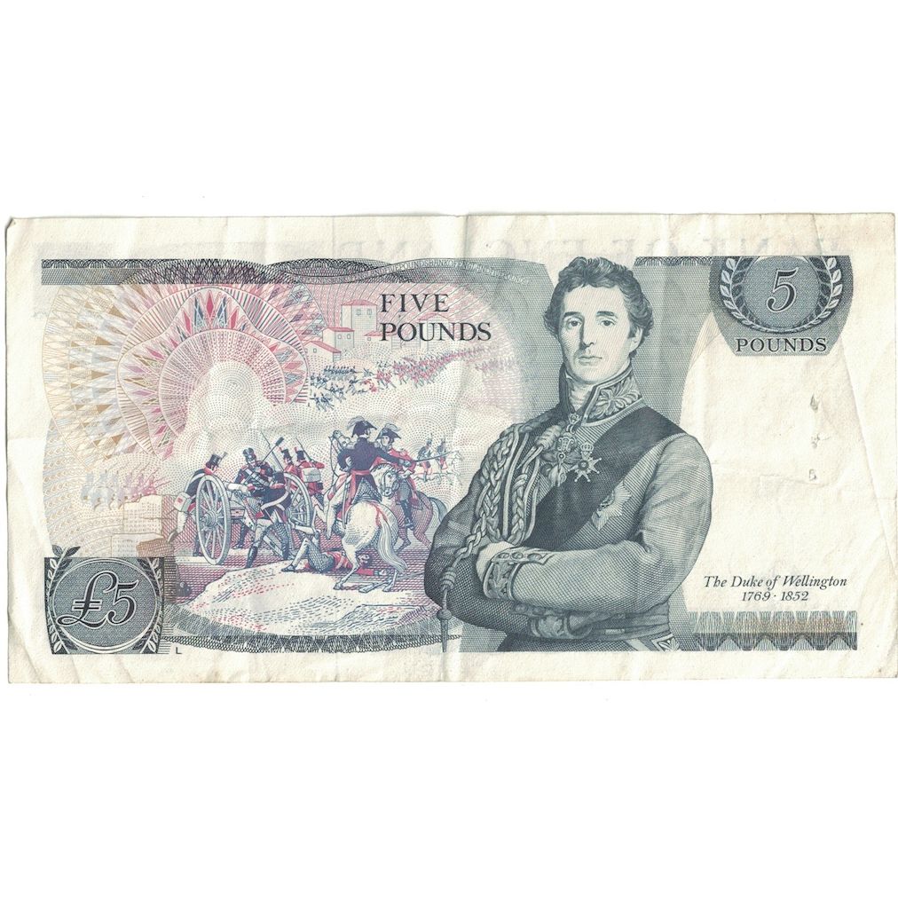 Banconote, Gran Bretagna, 5 Pounds, Undated (1980-87), KM:378c, MB+