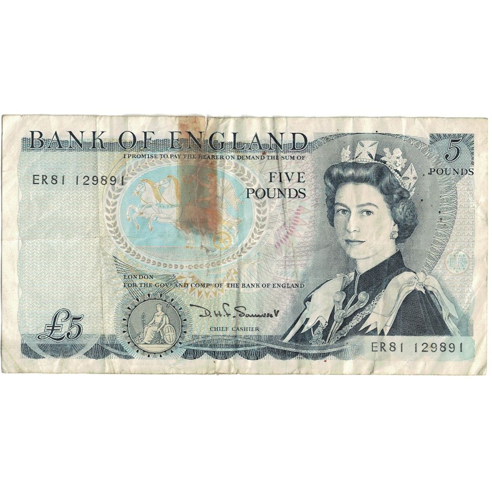 Geldschein, Großbritannien, 5 Pounds, Undated (1980-87), KM:378c, SGE