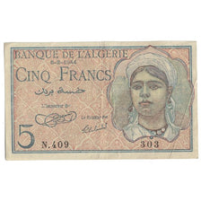 Banknote, Algeria, 5 Francs, 1944, 1944-02-08, KM:94a, AU(55-58)