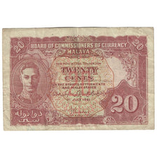 Biljet, MALAYA, 20 Cents, 1941, KM:9b, TB+