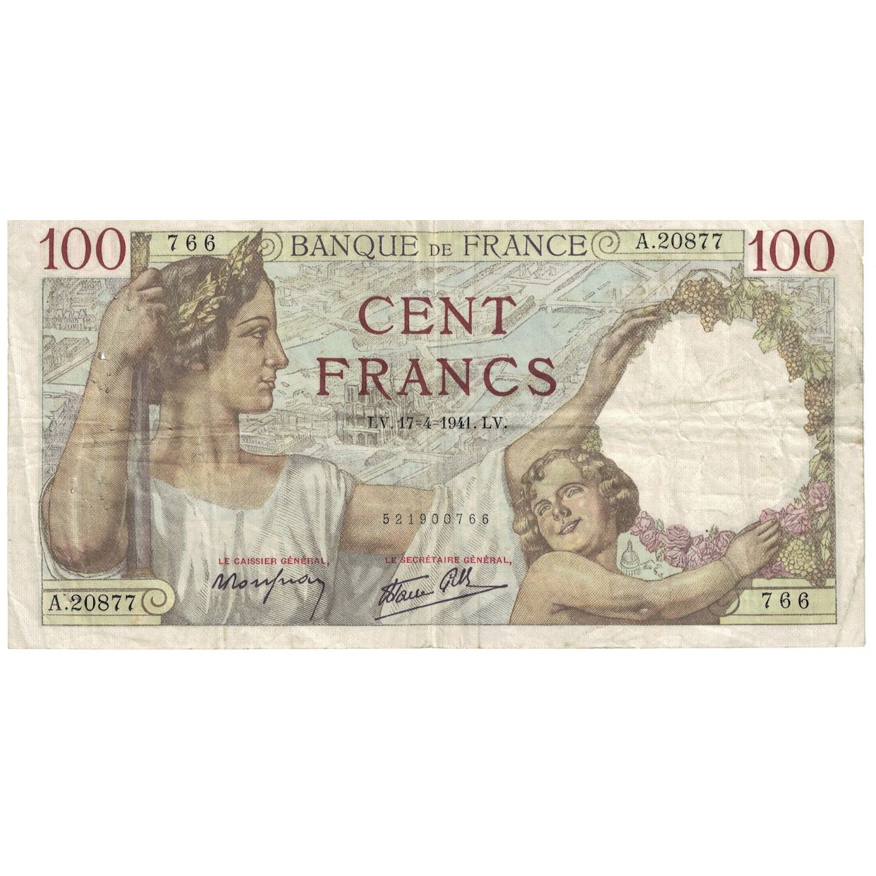 Francja, 100 Francs, Sully, 1941, A.208, VF(30-35), Fayette:26.50, KM:94