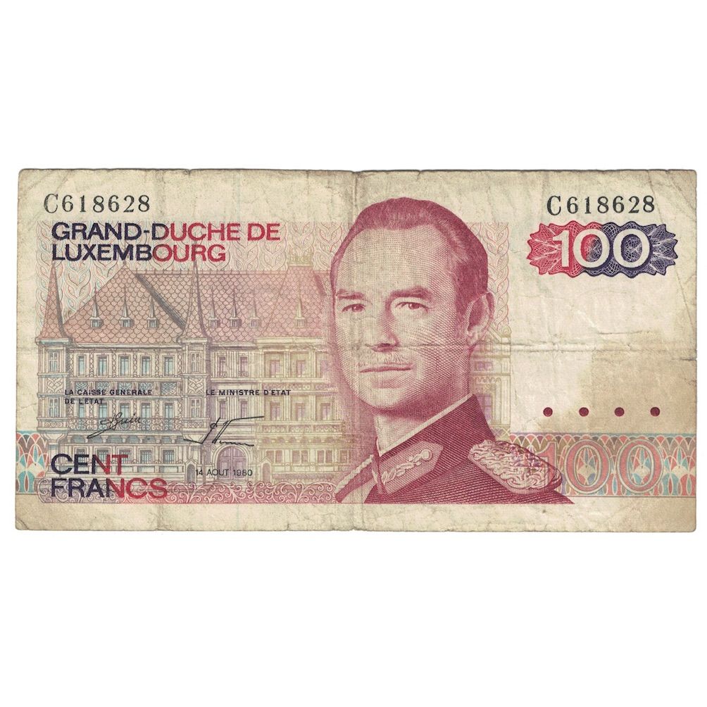 Nota, Luxemburgo, 100 Francs, 1980, 1980-08-14, KM:57a, F(12-15)