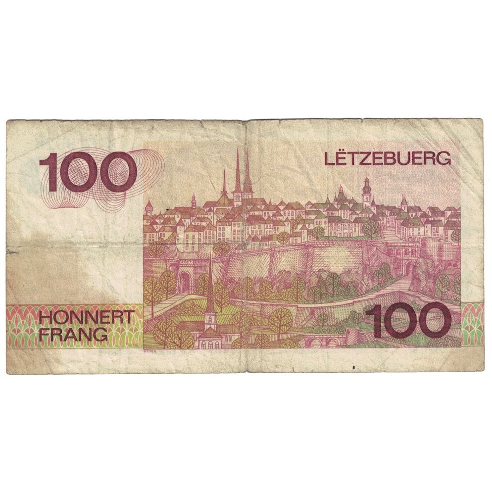 Nota, Luxemburgo, 100 Francs, 1980, 1980-08-14, KM:57a, F(12-15)