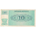 Biljet, Slovenië, 10 (Tolarjev), 1990, KM:4a, TTB