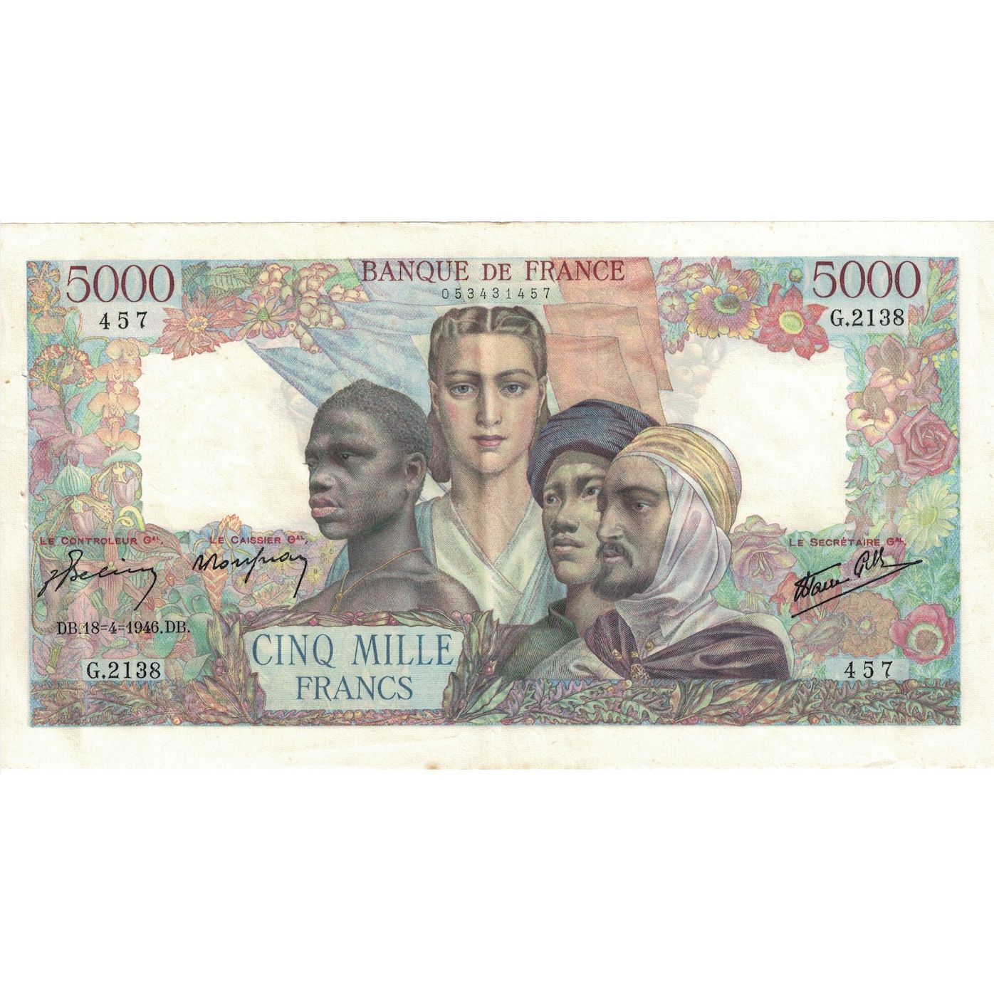 Frankrijk, 5000 Francs, Empire Français, 1946, G.213, TTB+, Fayette:47.52