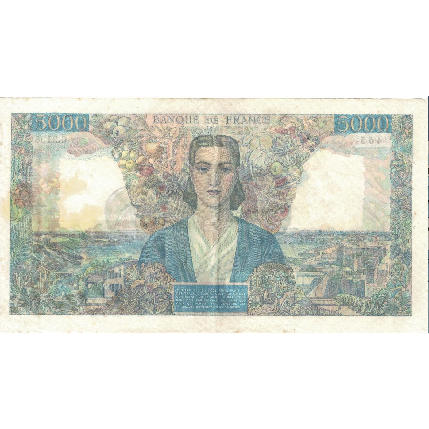 Frankreich, 5000 Francs, Empire Français, 1946, G.213, SS, Fayette:47.52