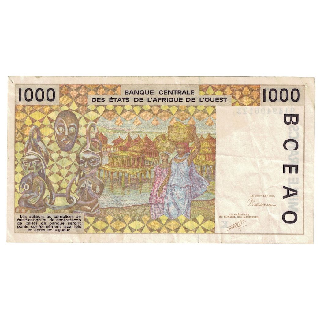 Geldschein, West African States, 1000 Francs, 1991, KM:711Ka, SS