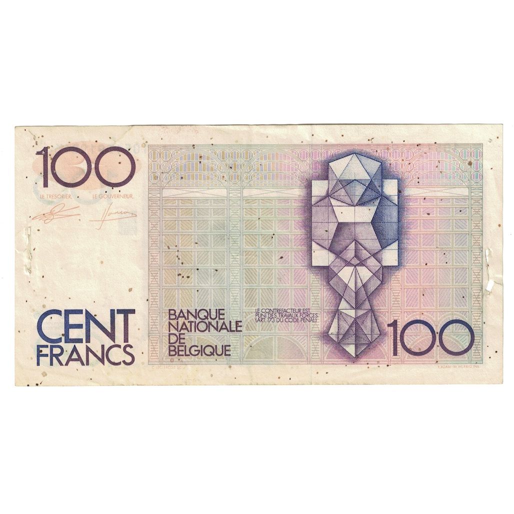 Biljet, België, 100 Francs, Undated (1982-94), KM:142a, B+