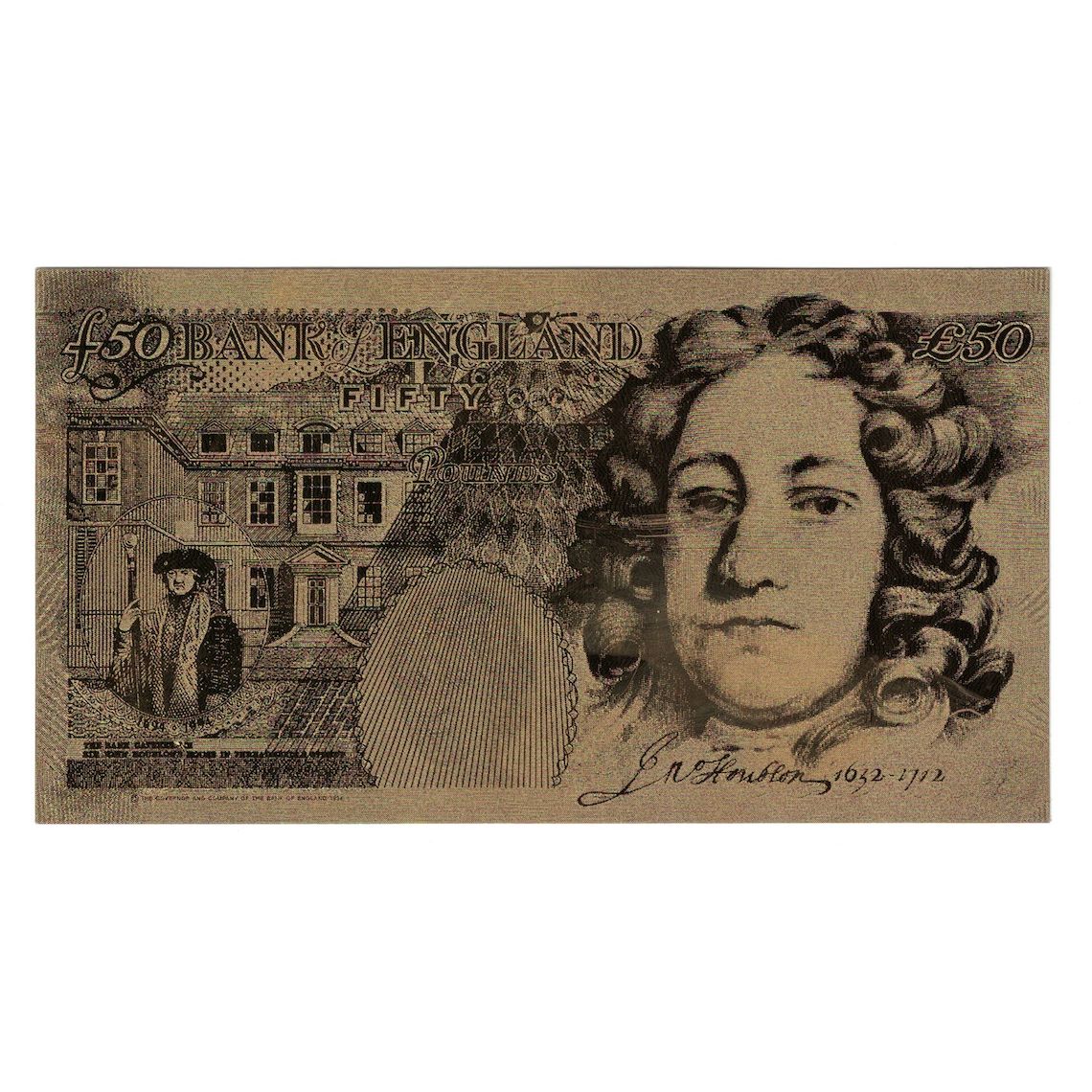 Banconote, Gran Bretagna, 50 Pounds, 1994, Factice collectible 24K plastic