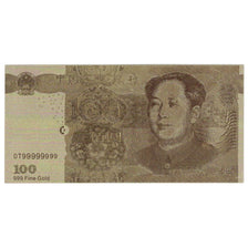 Geldschein, China, 100 Yüan, 1999, Factice collectible 24K plastic Banknote