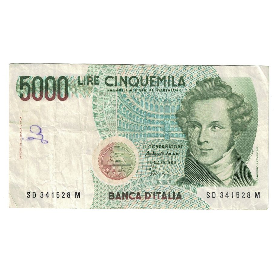 Banconote, Italia, 5000 Lire, 1985, 1985-01-04, KM:111c, MB+