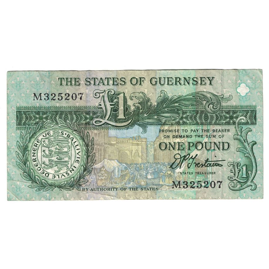 Billete, 1 Pound, Undated (1991- ), Guernsey, KM:52b, BC+