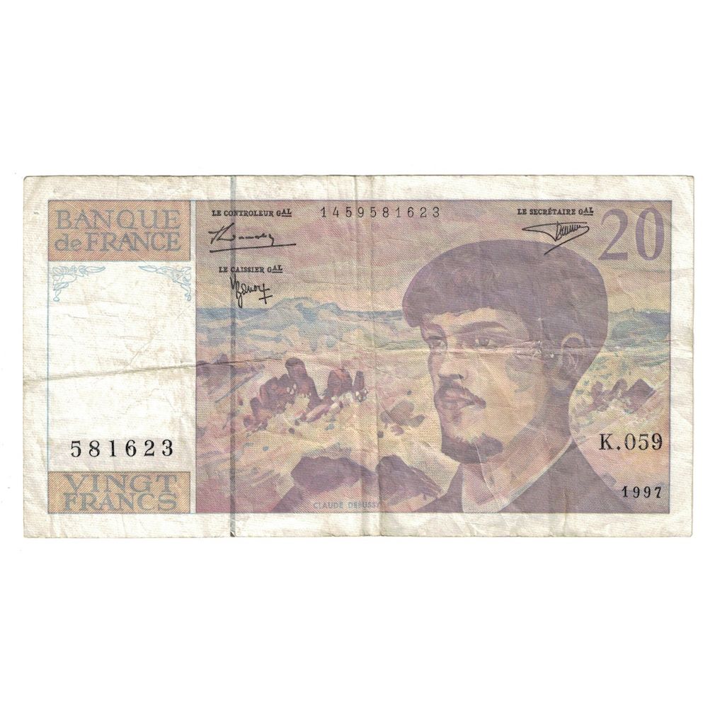 Frankrijk, 20 Francs, Debussy, 1997, K.059, TB, Fayette:66TER.02A59, KM:151i