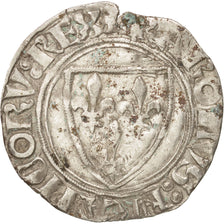 FRANCE, Charles VI, Blanc guénar, Crémieu, EF(40-45), Billon, Duplessy:377A