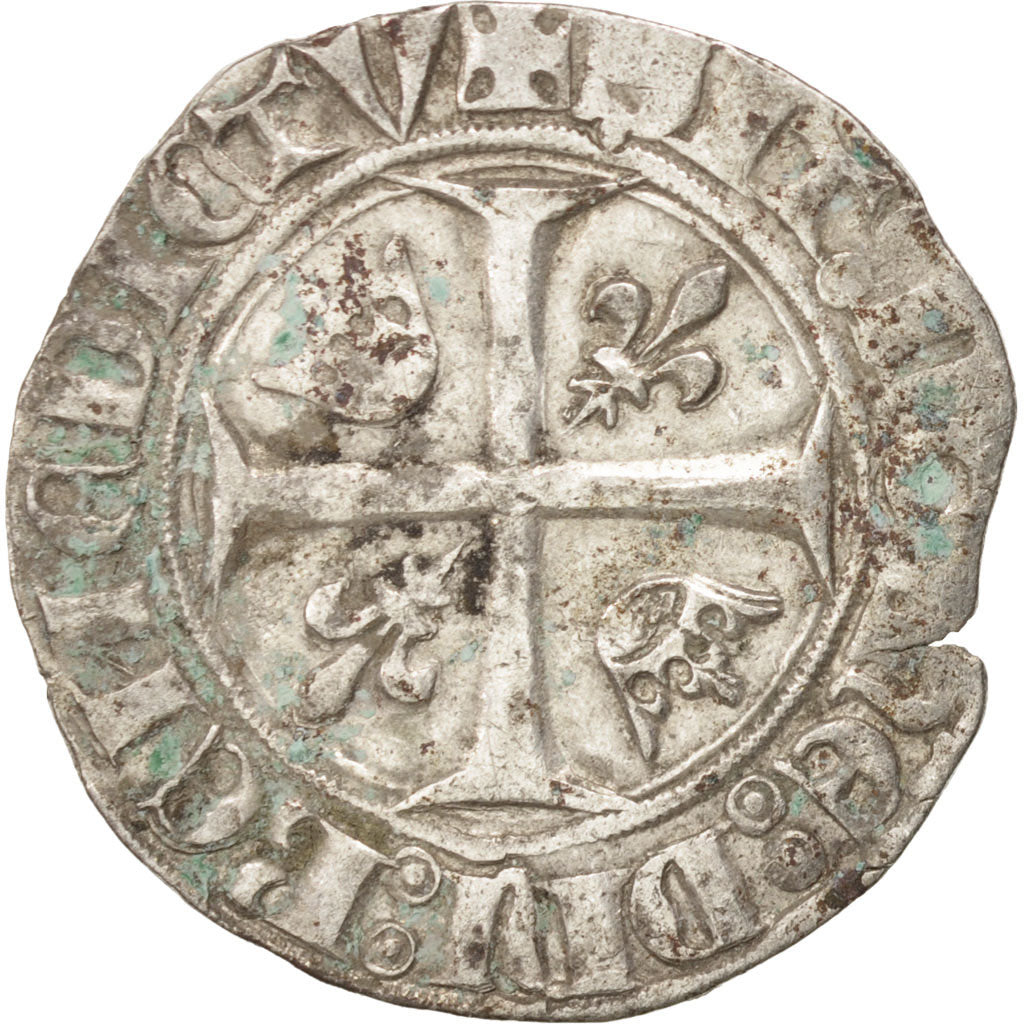 FRANCE, Charles VI, Blanc guénar, Crémieu, EF(40-45), Billon, Duplessy:377A