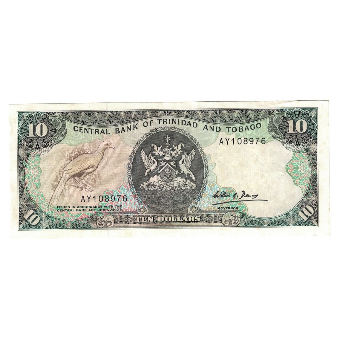 Banknote, Trinidad and Tobago, 10 Dollars, Undated (1985), KM:38b, AU(55-58)