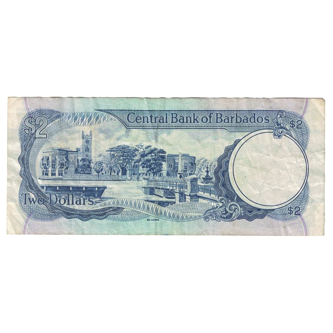 Billete, 2 Dollars, Undated (1986), Barbados, KM:36, BC+