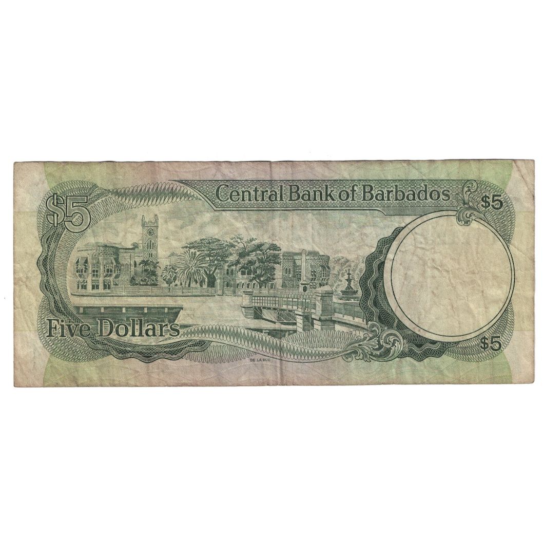 Billete, 5 Dollars, Undated (1986), Barbados, KM:37, BC+