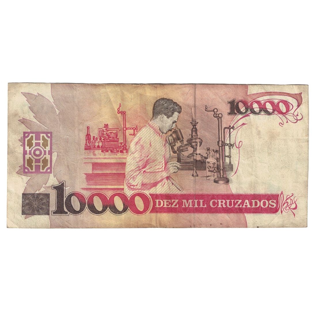 Banconote, Brasile, 10 Cruzados Novos on 10,000 Cruzados, 1989, KM:218a, MB+