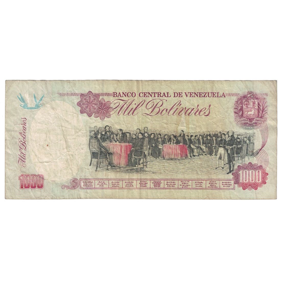 Banknote, Venezuela, 1000 Bolivares, 1998, 1998-02-05, KM:76c, VF(20-25)