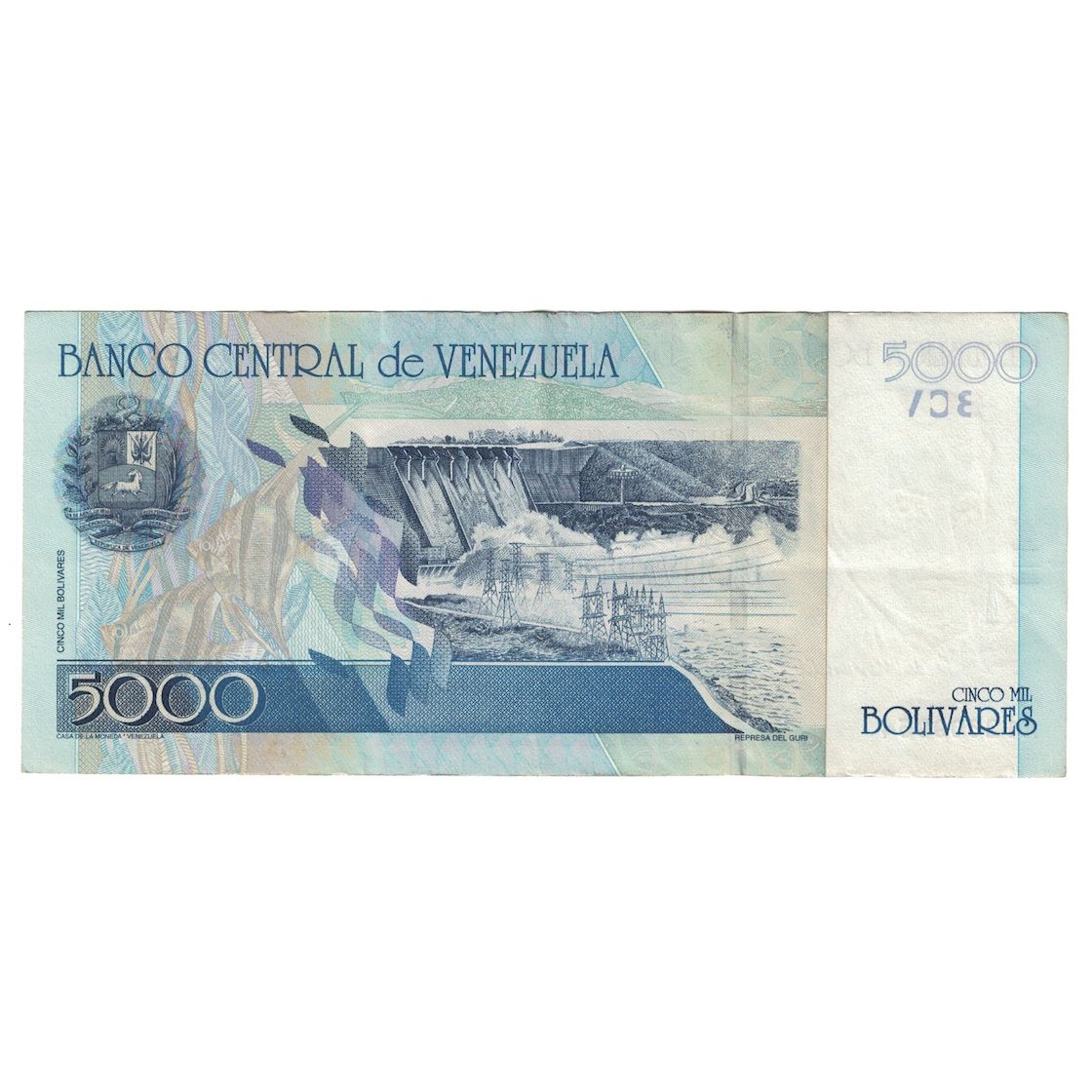 Banconote, Venezuela, 5000 Bolivares, 2000, KM:84a, BB+