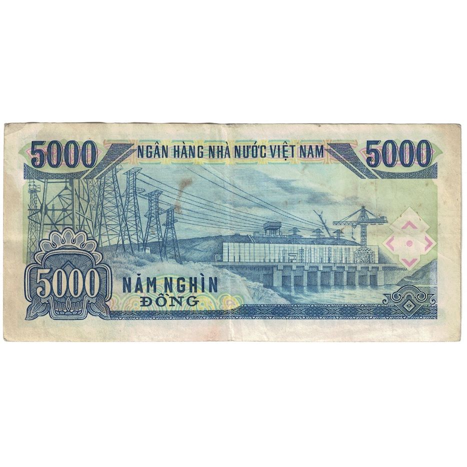Banknot, Wietnam, 5000 D<ox>ng, 1991 (1993), KM:108a, VF(20-25)