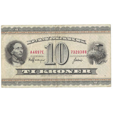 Billete, 10 Kroner, 1968, Dinamarca, KM:44w, BC