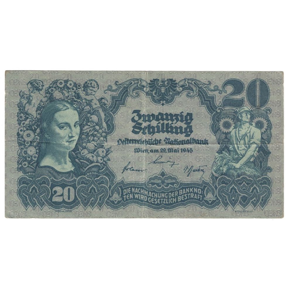 Banconote, Austria, 20 Schilling, 1945, 1945-05-29, KM:116, MB+