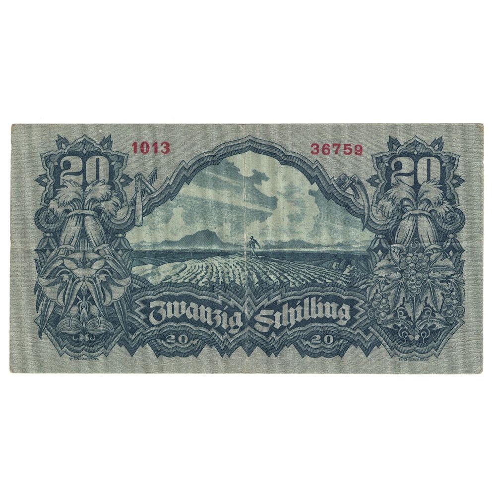 Banconote, Austria, 20 Schilling, 1945, 1945-05-29, KM:116, MB+