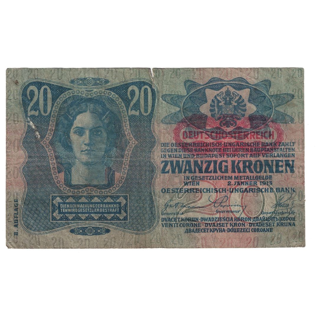 Billet, Autriche, 20 Kronen, 1913, 1913-01-02, KM:14, TB