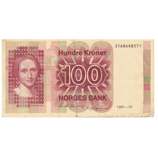 Biljet, Noorwegen, 100 Kroner, 1988-93, KM:43d, TB