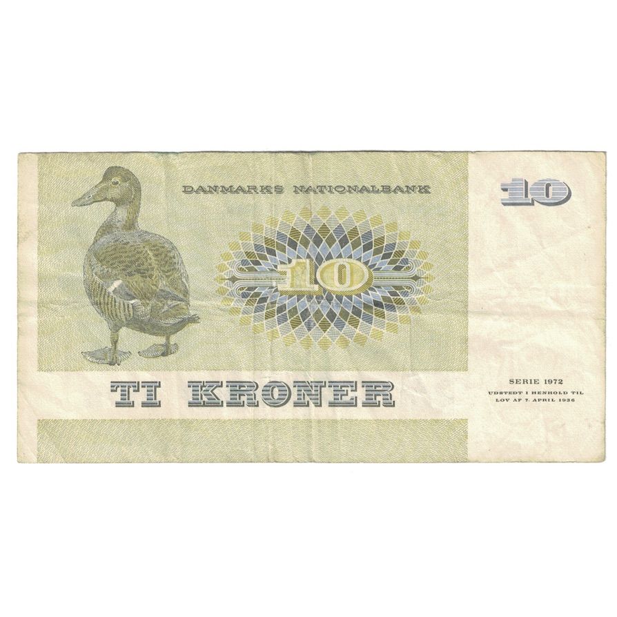 Billete, 10 Kroner, 1975, Dinamarca, KM:48c, BC+