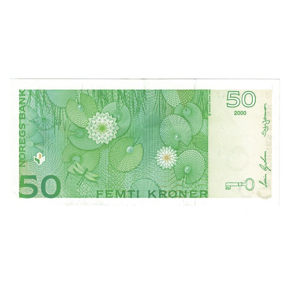 Biljet, Noorwegen, 50 Kroner, 2000, KM:46b, SPL