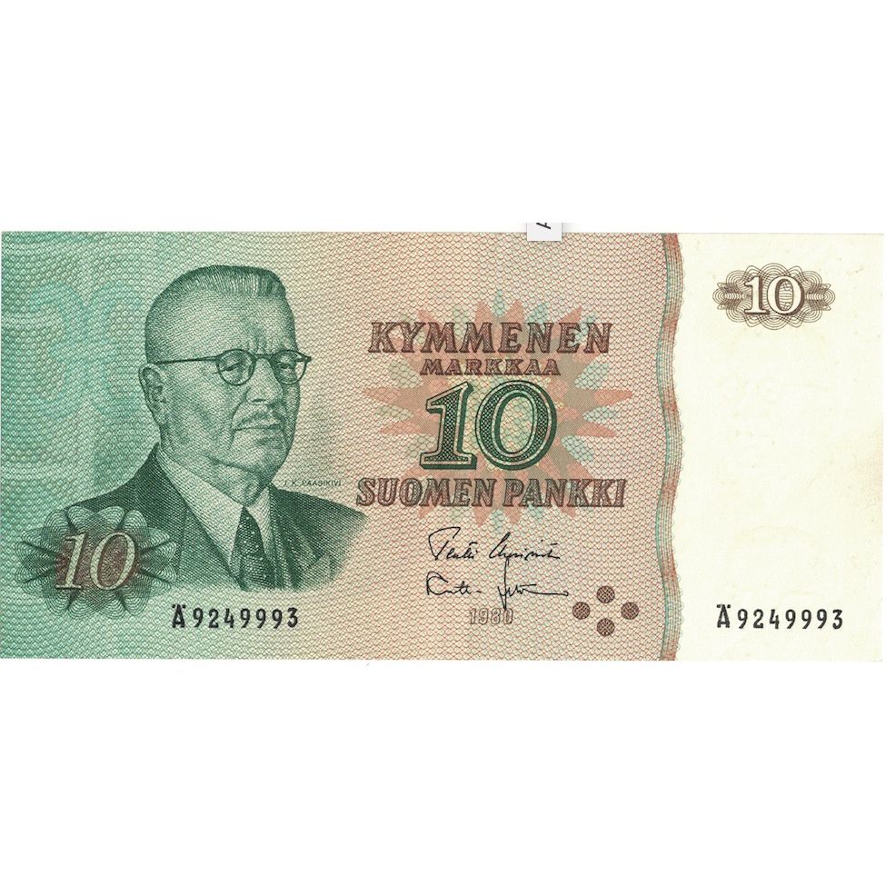 Geldschein, Finnland, 10 Markkaa, 1980, KM:111a, VZ