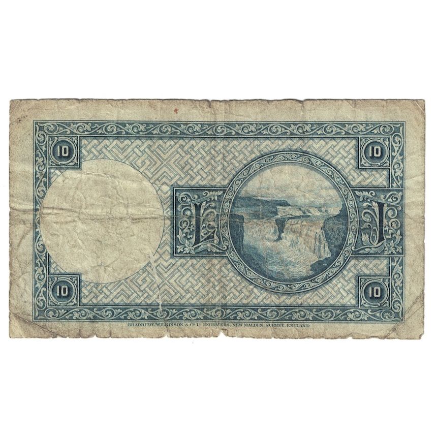 Billet, Islande, 10 Kronur, L.1928, KM:28b, B