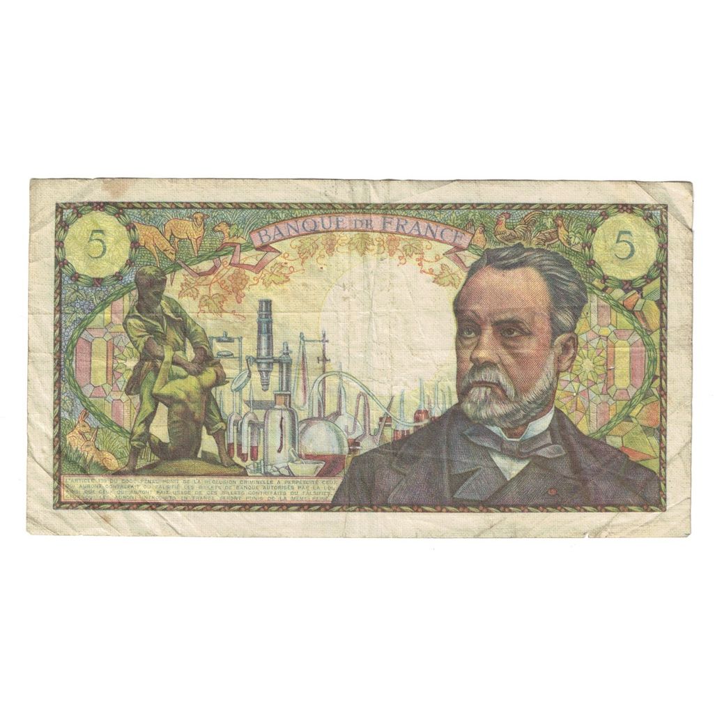 Francia, 5 Francs, Pasteur, 1967, M.66, MB, Fayette:61.6, KM:146b
